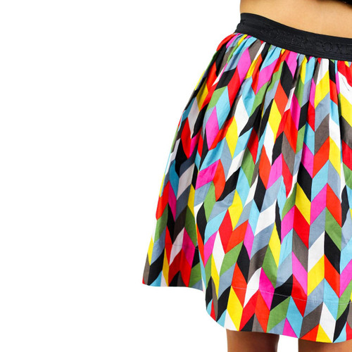 Kaleidoscope Print Skirt With Pockets