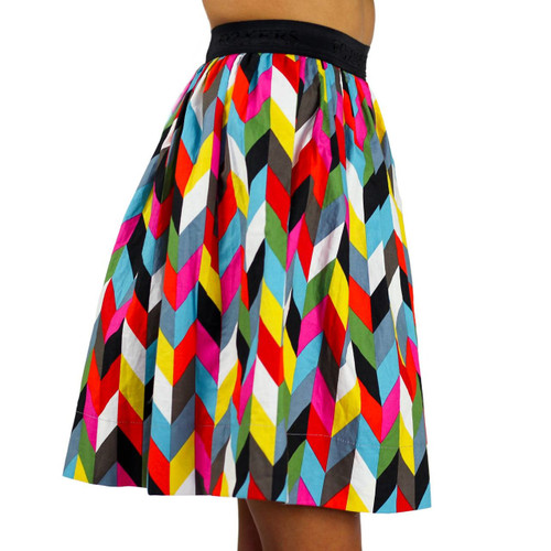 Kaleidoscope Print Skirt With Pockets