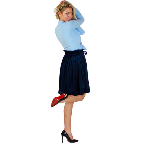 Navy Velour Skirt