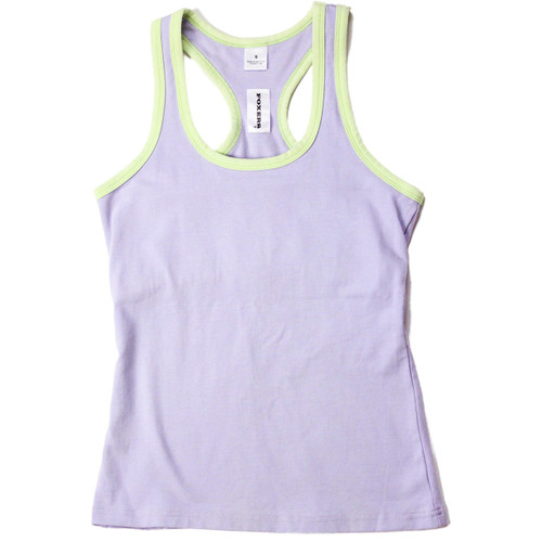 Light purple tank top with light green trim