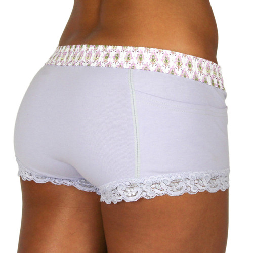 English Lavender Boxer Brief for Women Paisley Lavender Waistband