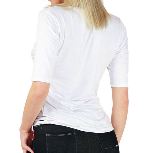 The Even DEEPER V White Tshirt with Half Sleeves