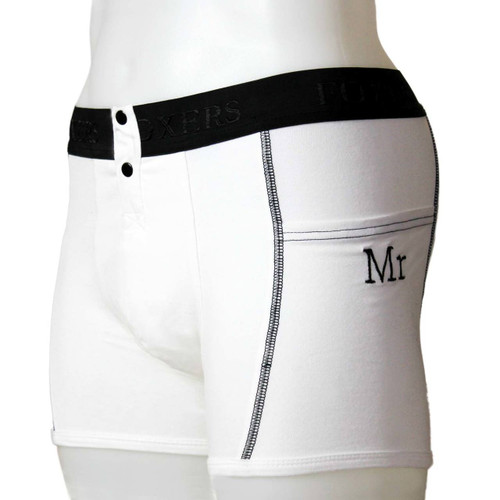 Men's White Tuxedo Boxer Briefs