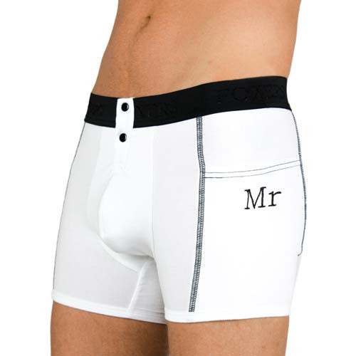 Groom Tuxedo FOXERS Boxer Briefs | "Mr" Monogram