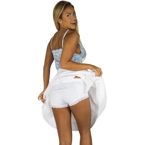 "Something Blue" Monogrammed White Bridal Panties