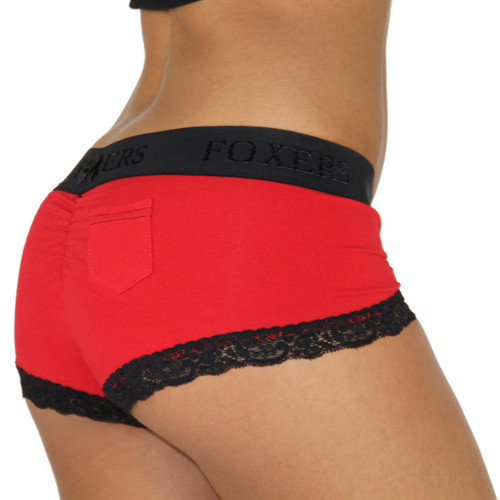 Cheeky Red Boyshorts Panties with Flat Waistband