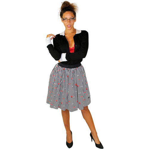 Stripes & Bows Skirt with Hidden Pockets (FXSKT-155)