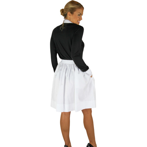 Chic White Cotton Skirt With Pockets