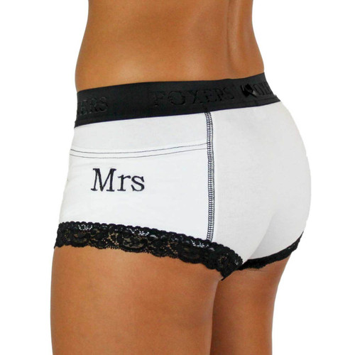 Mrs Monogrammed Women's Tuxedo Boxer Briefs | FOXERS