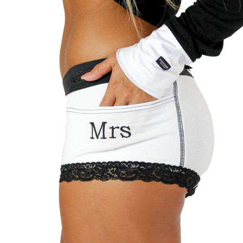 Mrs Monogrammed Women's Tuxedo Boxer Briefs | FOXERS