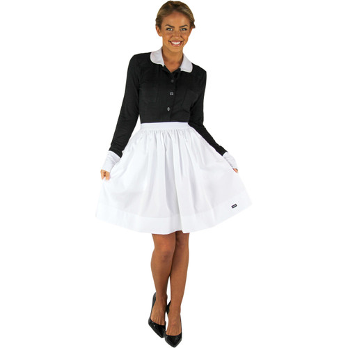 Black Button Down Top with White Cuffs & Collar | FOXERS Equestrian
