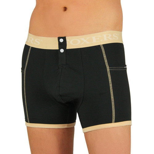 Men's Black Boxer Brief | FOXERS Nude Logo Band