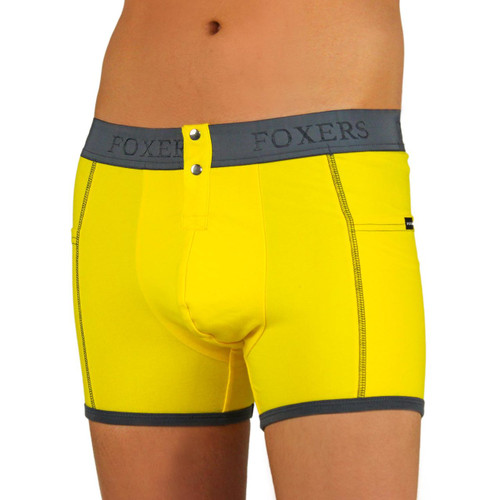 Men's Bright Yellow Boxer Briefs with Foxers Logo Band
