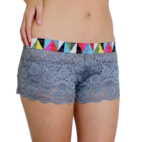 Charcoal Gray Lace Boxers Kaleidoscope FOXERS Band