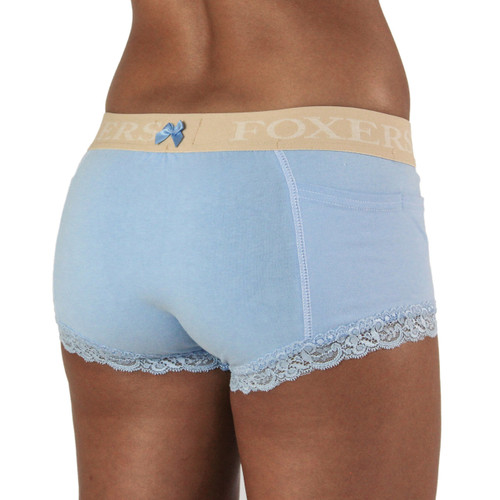 Light Blue Boxer Brief with Nude FOXERS Logo Band