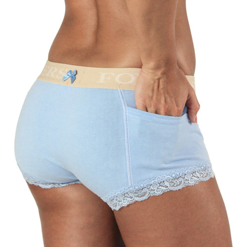 Light Blue Boxer Brief with Nude FOXERS Logo Band
