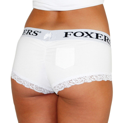White Boyshorts with FOXERS Waistband