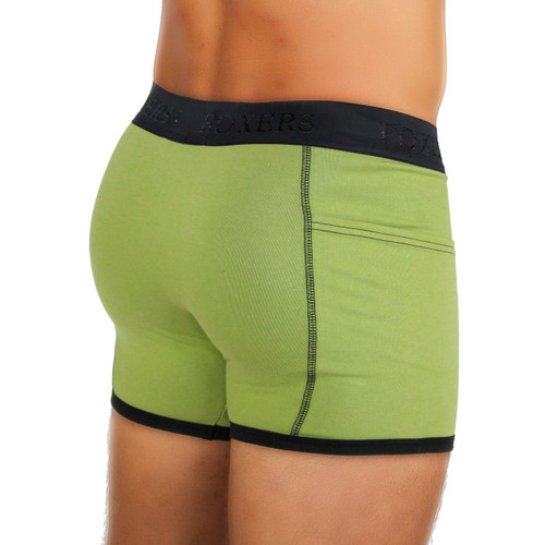 Men's Sage Green Boxer Briefs with pockets