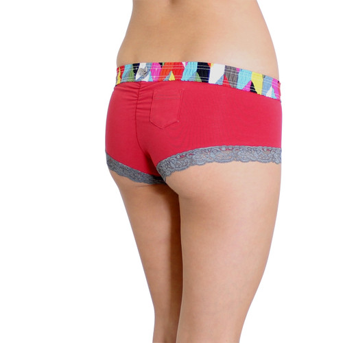 Women's Red Boy Short Panties