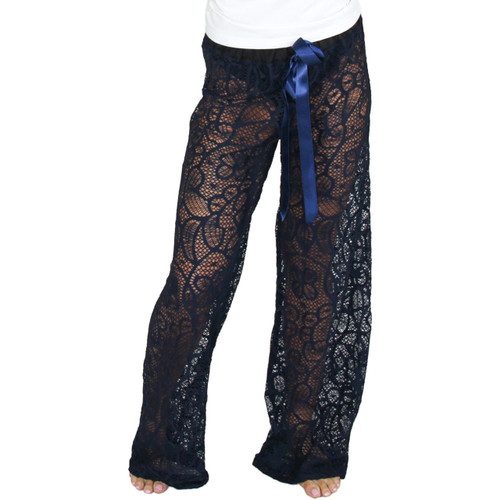Navy Blue Cover-Up Lace Pants