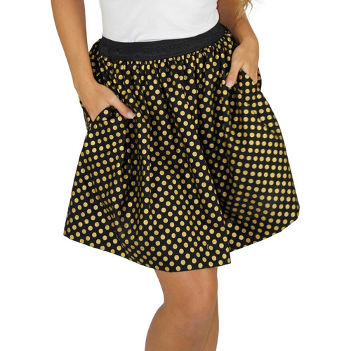 Black & Gold Polka Dot Mini Skirt
