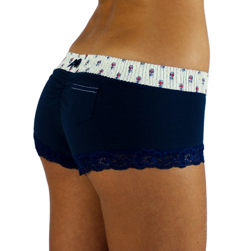 Navy Blue Boy Short Panties with Munroe Waistband