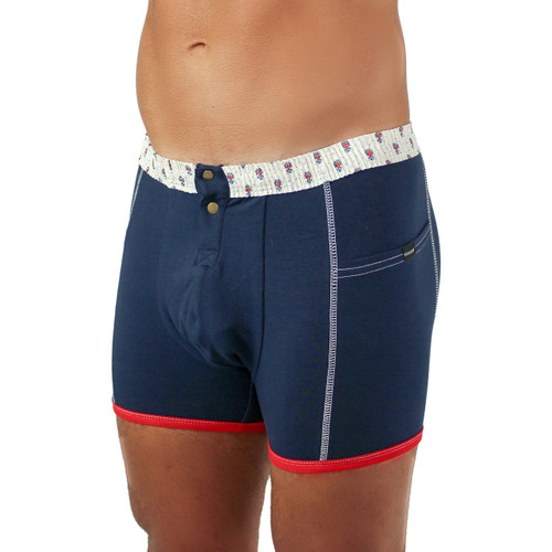 Men's Navy Boxer Brief with Munroe FOXERS Band