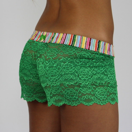 Kelly Green Lace Boxers Cruise Stripe