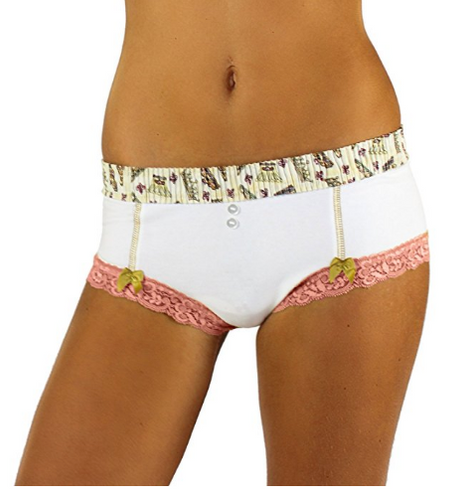 White Boyshort with Royal Day Waistband