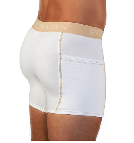 Men's White Boxer Brief with Sand Logo and pockets