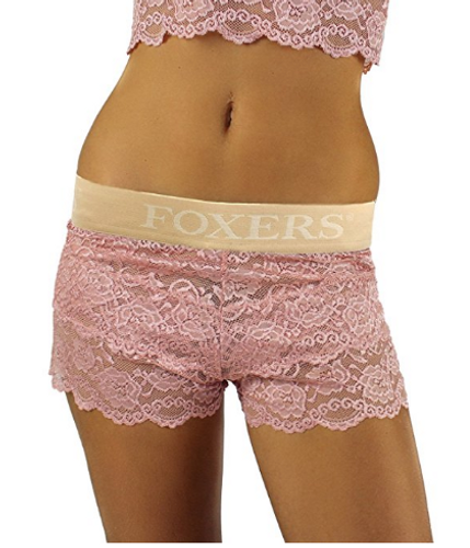 French Rose Lace Boxers with Sand Logo band