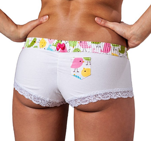 White Boy Short with Birdie Waistband