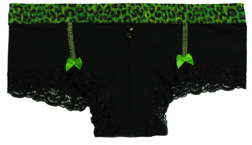 Black Boyshort with Leopard Envy Band