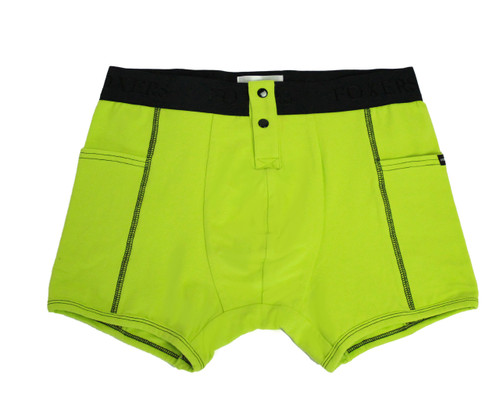 Men's Lime Green Boxer Brief with Logo FOXERS Band