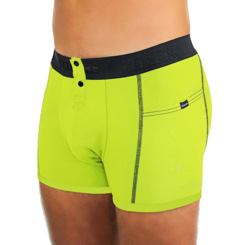Men's Lime Green Boxer Brief with Logo FOXERS Band