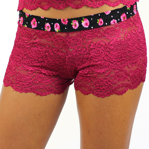 Dark Rose Lace Boxers Evening Rose Band