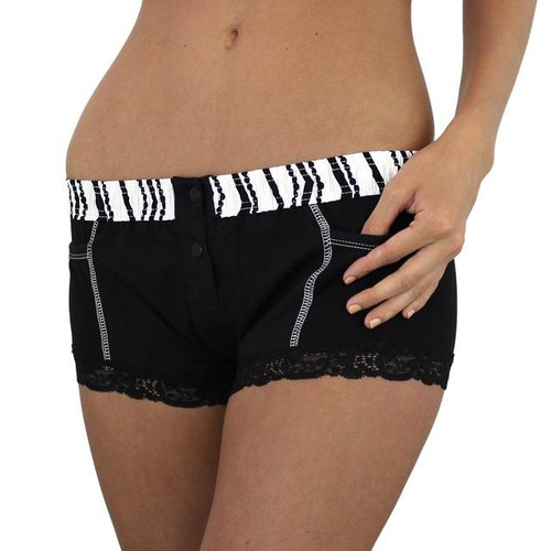 Black Boxer Brief with white FOXERS band Black Pearls