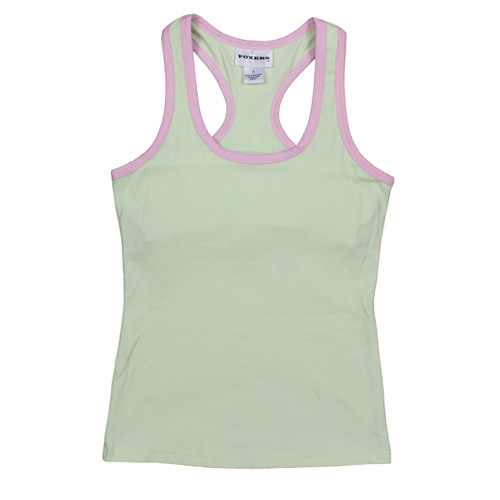 Mint Green Racer Back Bra Tank with Pink Trim