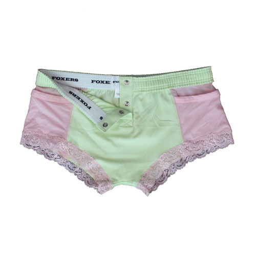 Mint Green Boxer Brief with Pink Accents