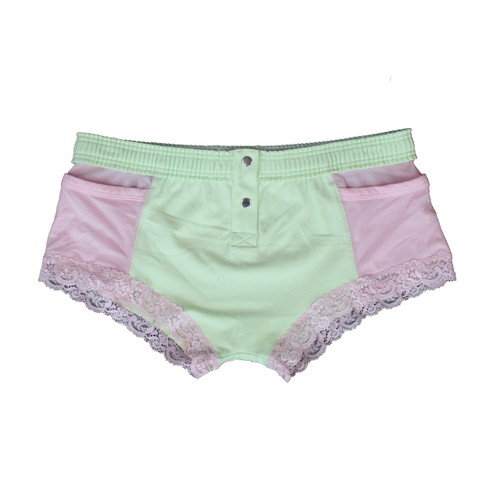 Mint Green Boxer Brief with Pink Accents