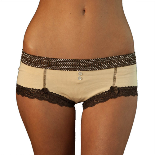 Brown Polkadot over Mocha Boyshort