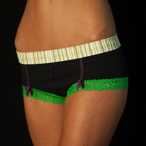 Green / Black Boyshort