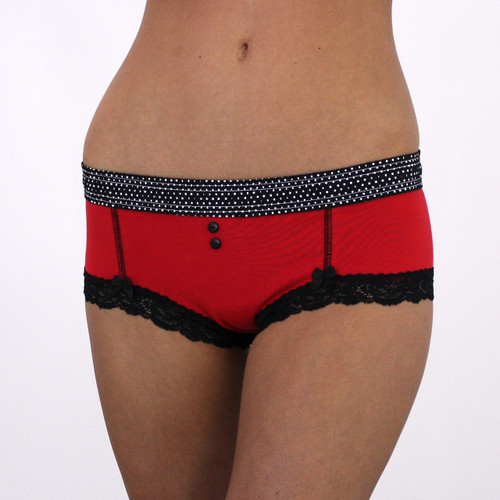 Black Dot / Red Boyshort