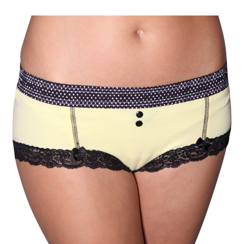 Black Dot / Yellow Boyshort