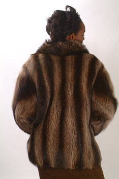 Raccoon Women's Fur Bomber Jacket Raccoon Women's Fur Bomber Jacket