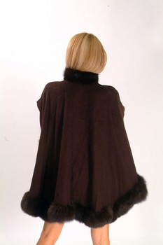 Brown Fox Cape with Fox Fur Trim Brown Fox Cape with Fox Fur Trim