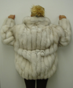 Natural Blue Fox Skin Bomber Fur Jacket Natural Blue Fox Skin Bomber Fur Jacket
