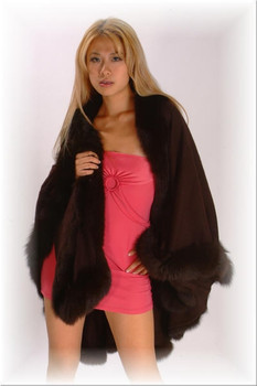 Brown Cape with Fox Fur Trim Brown Cape with Fox Fur Trim