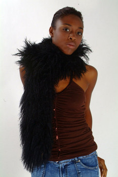 Black Curly Lamb Fur Scarf Black Curly Lamb Fur Scarf