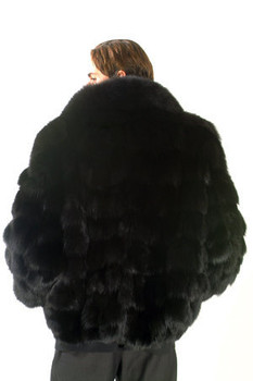 Men's Black Fox Bomber Jacket - Great For Cold Winter Men's Black Fox Bomber Jacket - Great For Cold Winter